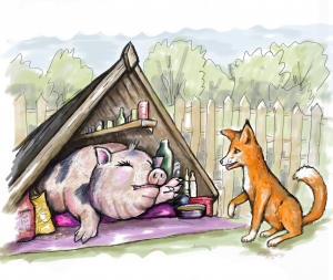 Fox meets pig!